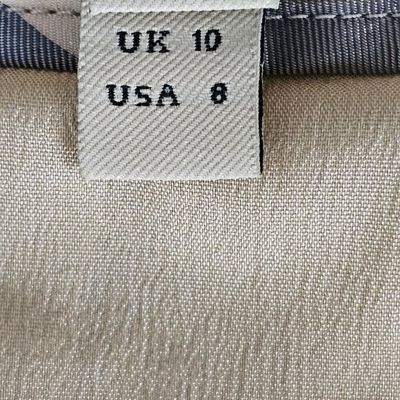 Burberry Wide Pleated High Waist Cotton Tan Knee Length Skirt - Picture 10 of 16